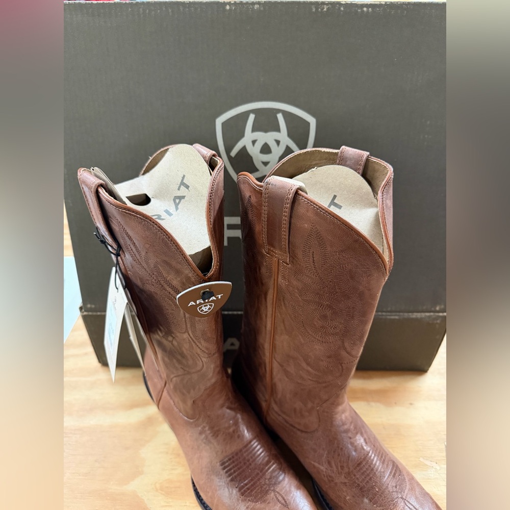 ARIAT MEN'S UPTOWN WHISKEY BARREL WESTERN BOOTS - SNIP TOE - Picture 8 of 11